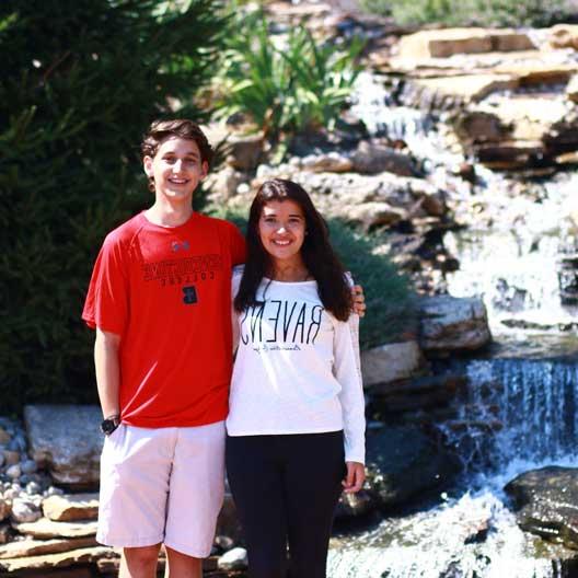 Students posing by the Grotto Brook